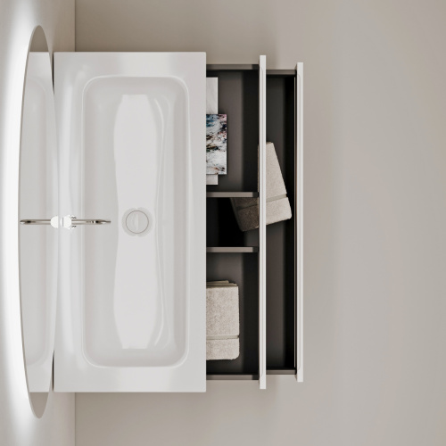 Тумба под раковину Sancos FOLK FL100W 100х40 подвесная цвет белый - фото 5